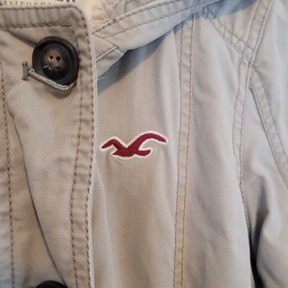 Hollister Women's Hooded Parka Jacket - Gray - Picture 3 of 13